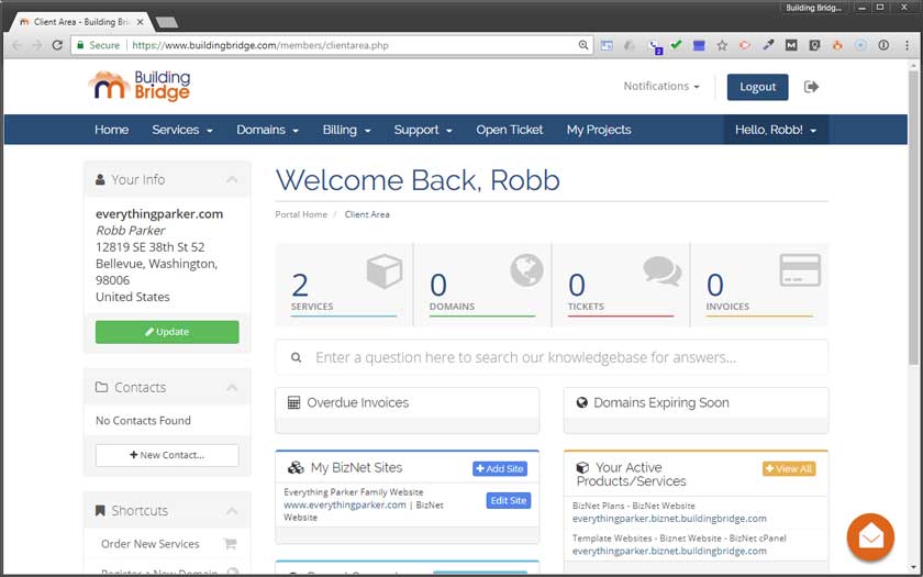 Members only welcome landing page